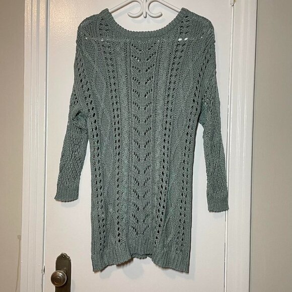 MOUSSY Long Sleeve Crochet Knit Sweater Dress - Picture 3 of 5